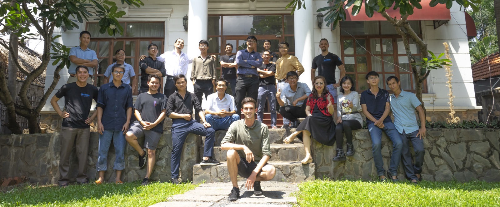 The Modmo team outside the villa headquarters in Ho Chi Minh City
