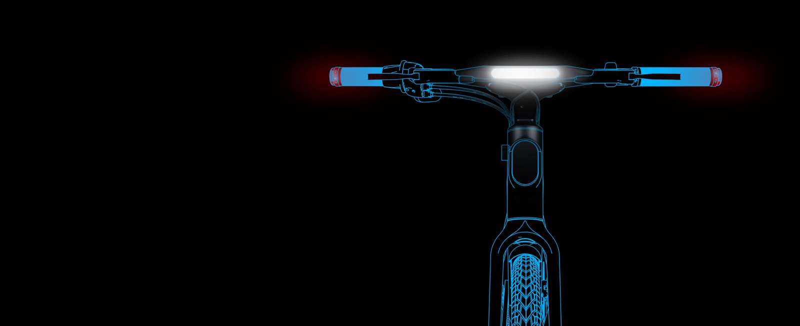 The Modmo Saigon ebike — illuminated handlebar and integrated lighting
